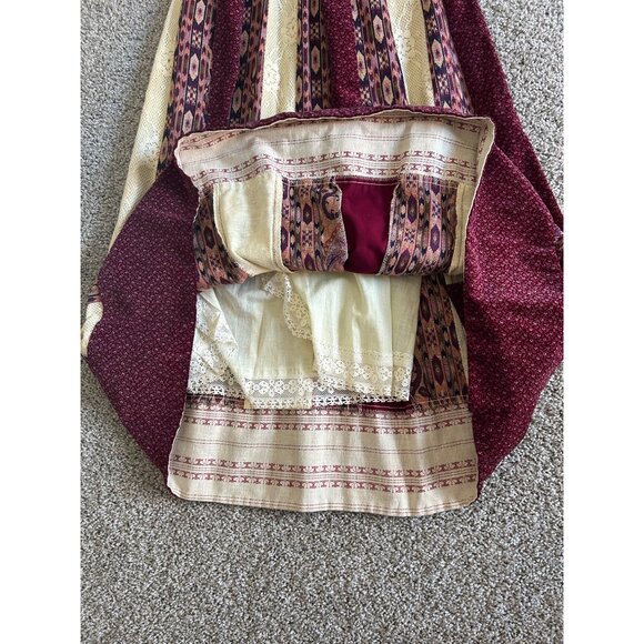 Vintage Chandra Davis Small Boho Maxi Skirt With Lace & Paisley Accents - Picture 3 of 11